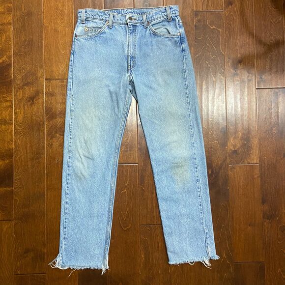 Levi's 505 Regular Orange Tab Vtg 1995 Light Blue Denim Jeans Men's 34W x 32L - Picture 2 of 10